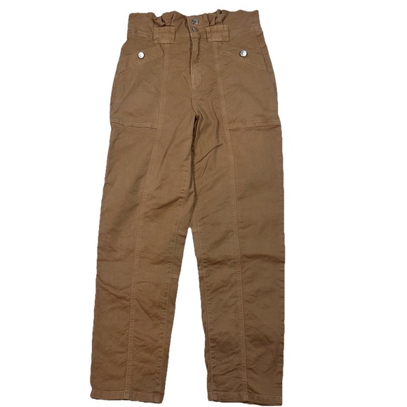 Veronica Beard Karter Straight Leg High Rise‎ Jeans Pants Sz 27 Paper Bag Waist